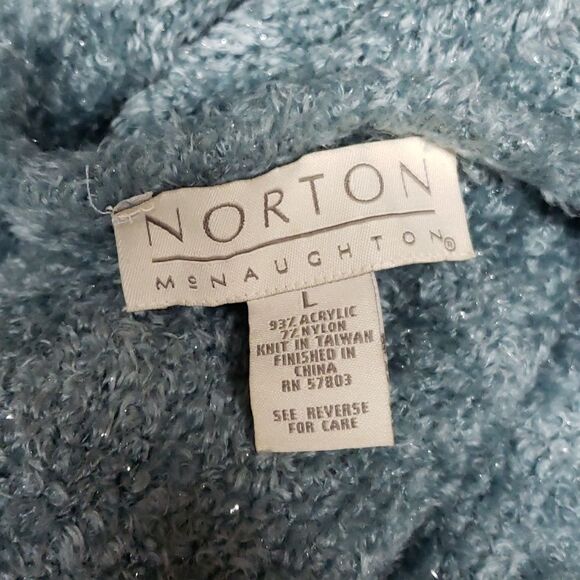 🌹Norton McNaughton Green Shimmering Sweater sz L - Picture 2 of 5